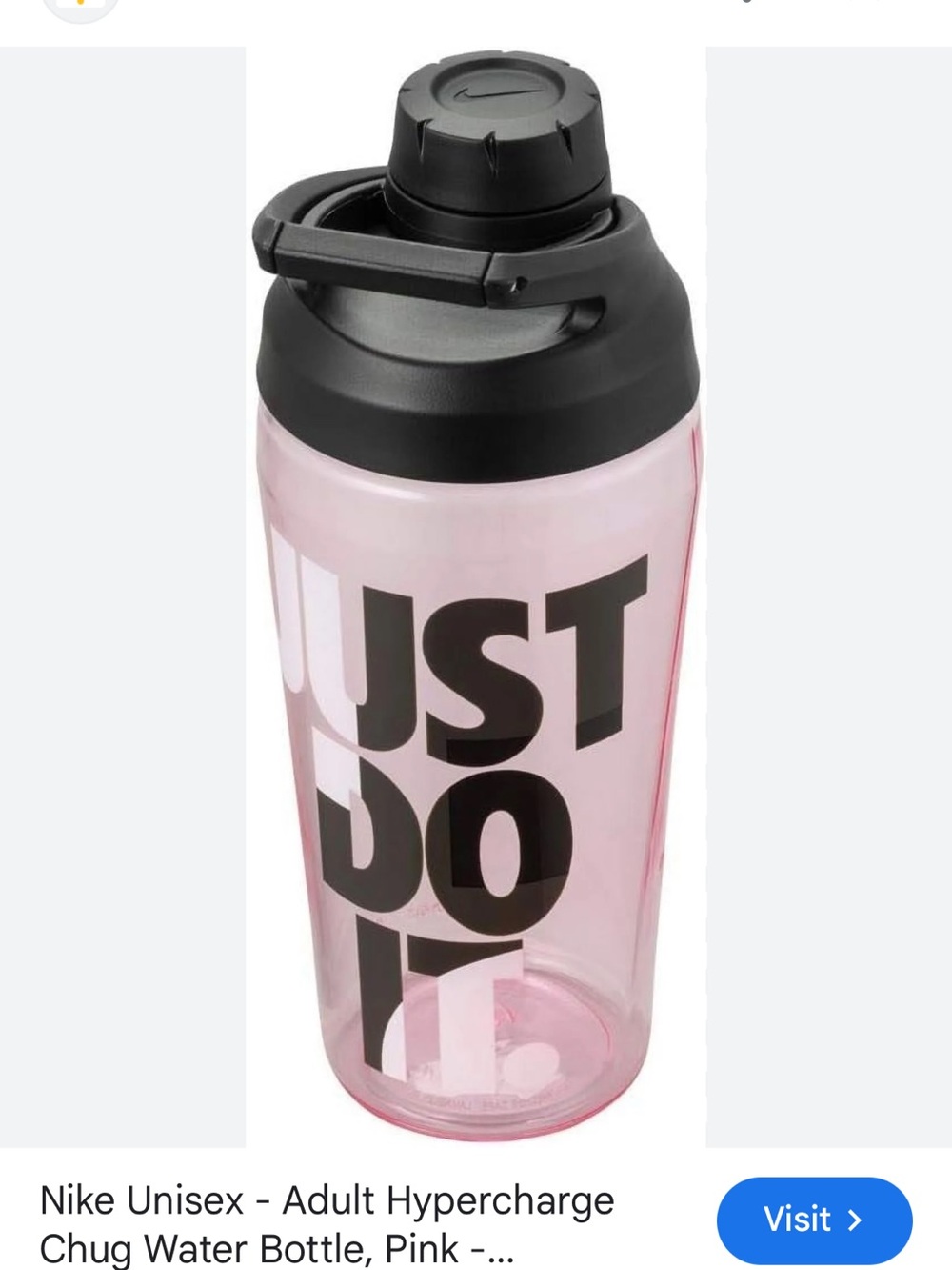 Nike Pink Water Bottle with Black Screw-Top Lid | 16 oz - New